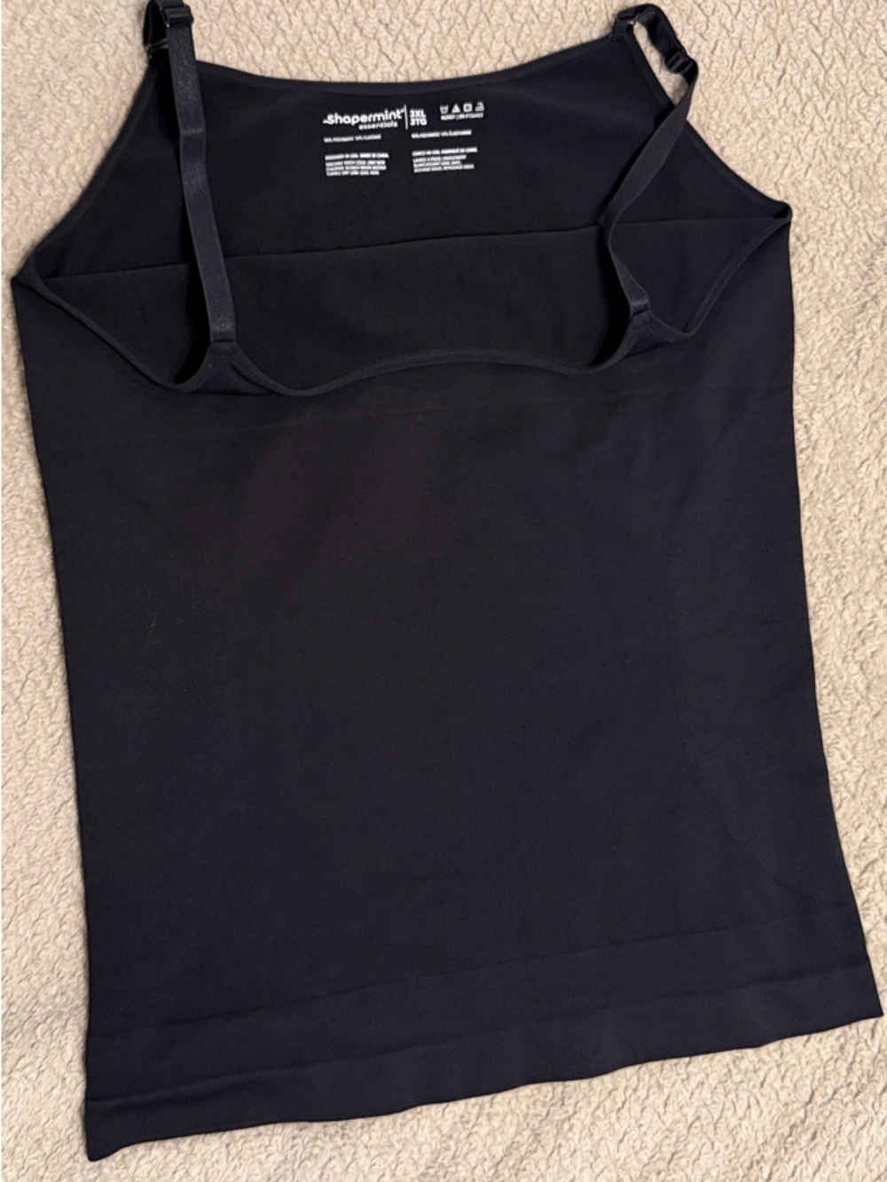 Shapermint Black Adjustable-Strap Shaping Tank